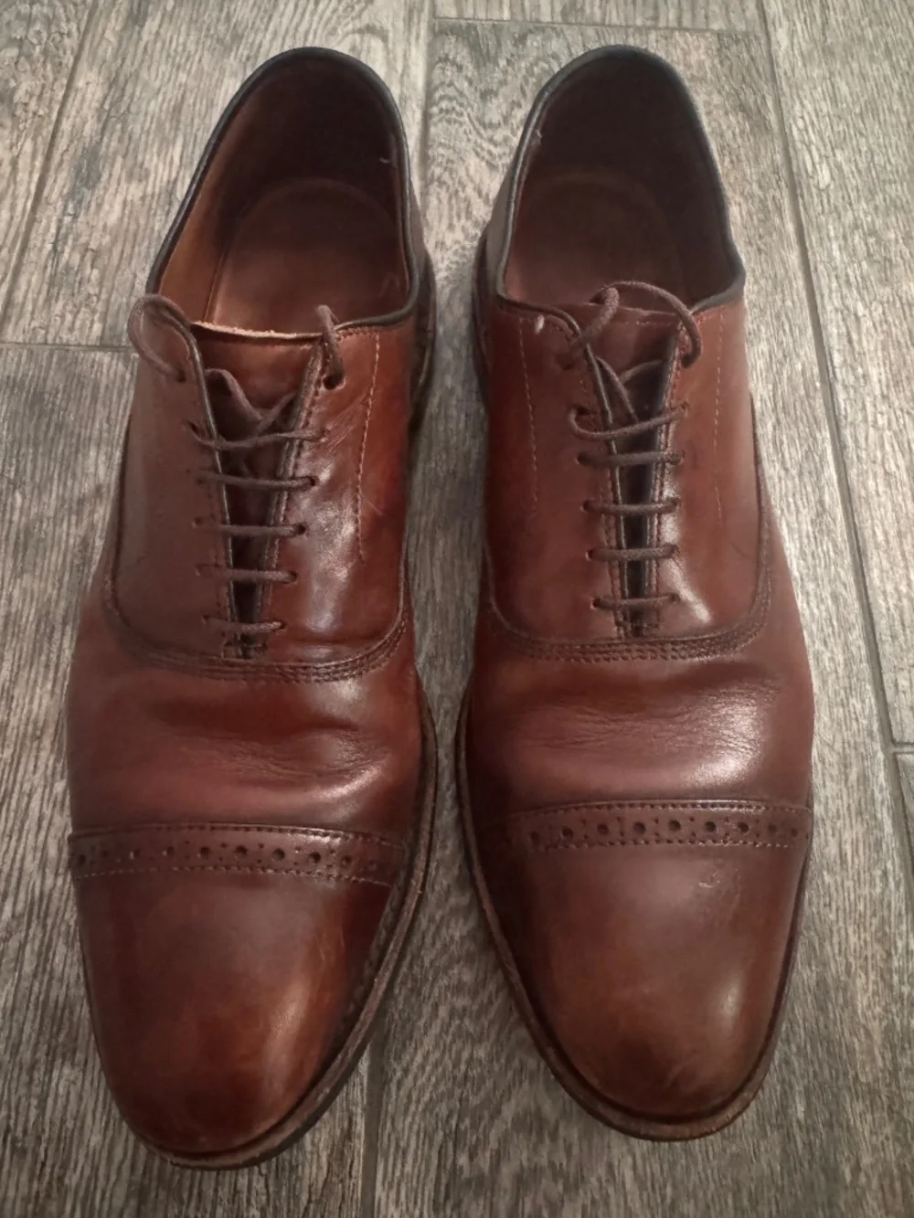 Allen Edmonds Fifth Avenue Leather Shoes 9.5B Brown Chili Leather